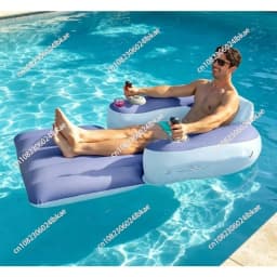 Inflatable Automatic Floating Row Built-in Propulsion Motor Rings Outdoor Swimming Pool Water Foldable Backrest Motor Lounge