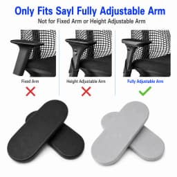 Herman Miller Sayl 4D Arm Pads Replacement Black/Light Gray 1 Pair Office Chair Armrest Pad Caps Repair Parts