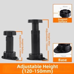 Heavy Duty Cupboard Foot Load Bearing Bracket Anti-Slip Cabinet Leg 8/10/12/15cm Adjustable Height Cabinet Levelers For Bathroom