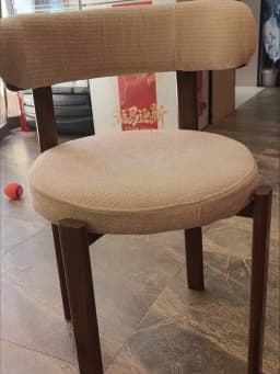 Modern Iron Art Upholstered Dining Chair Chenille Fabric High Resilience Foam Seat Chair for Home Kitchen Living Room Cafe"