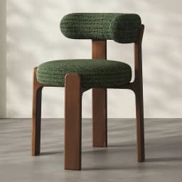 Modern Iron Art Upholstered Dining Chair Chenille Fabric High Resilience Foam Seat Chair for Home Kitchen Living Room Cafe"