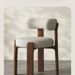 Modern Iron Art Upholstered Dining Chair Chenille Fabric High Resilience Foam Seat Chair for Home Kitchen Living Room Cafe"