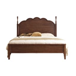 Any Size Custom French Vintage Mid Century Natural Solid Wood Storage Bed Eco Friendly Stain Resistant Master Bedroom Double Bed