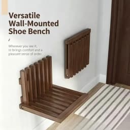 Wall-Mounted Folding Shoe Changing Stool Porch Organizer Neat Advanced Space-Saving Footwear Holder for Entrance