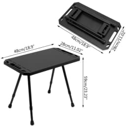 Aluminum Alloy Folding Camping Table Adjustable Height 2 Level Outdoor Portable Table with Carry Bag for Picnic BBQ