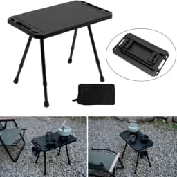 Aluminum Alloy Folding Camping Table Adjustable Height 2 Level Outdoor Portable Table with Carry Bag for Picnic BBQ