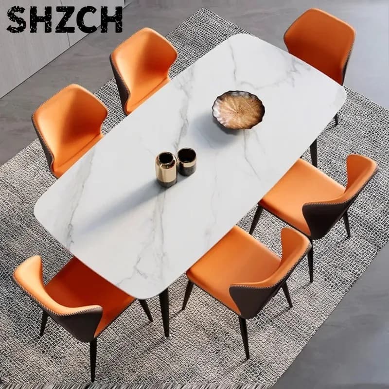 Luxury Modern Dining Chair - Nordic Style Backrest Chair for Home/Cafe, Ergonomic Restaurant Chair with Metal Legs
