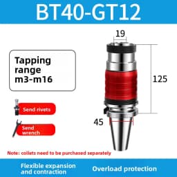 BT30-GT12 Tapping Holder Flexible Overload Protection M3-M16 for CNC Machining Center