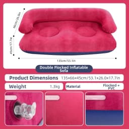 Inflatable Double Sofa Flocking Portable Air Couch Lazy Sofa for Outdoor Camping Home Living Room