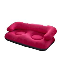 Inflatable Double Sofa Flocking Portable Air Couch Lazy Sofa for Outdoor Camping Home Living Room