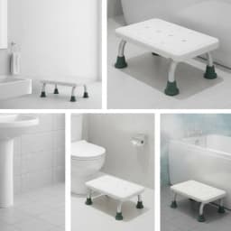 Bathroom Step Stool Rustproof Step Stool with Non-Slip Top Bath Seat Compact Footstool Easy to Clean for Elderly, Bathtub