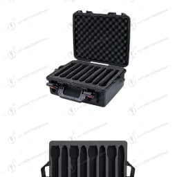 PP material double-layer microphone storage box, empty box, 8 handheld + 8 fanny packs + headset microphone vacancy