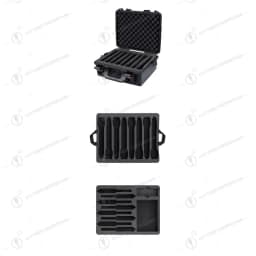 PP material double-layer microphone storage box, empty box, 8 handheld + 8 fanny packs + headset microphone vacancy