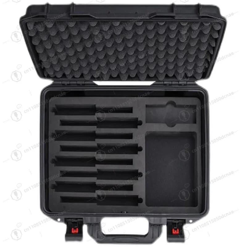 PP material double-layer microphone storage box, empty box, 8 handheld + 8 fanny packs + headset microphone vacancy