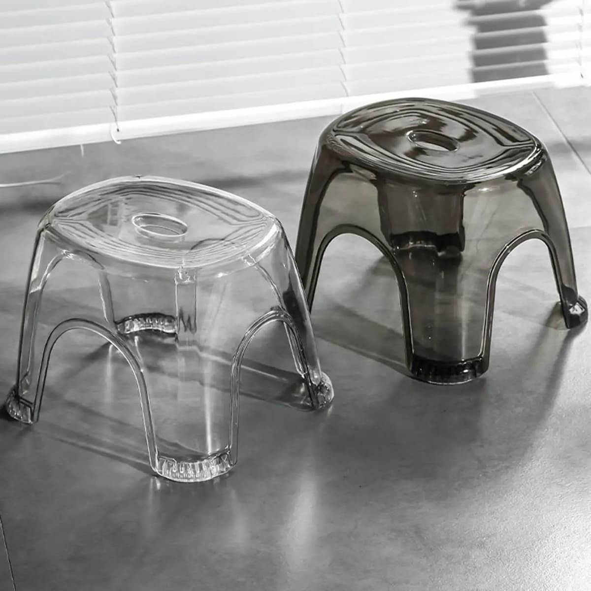 Clear Shower Foot Stool Waterproof and Non-slip transparent household children's round stool, thickened small stool