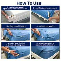 Bed Sheet Holder with Lock Strip, Anti-Slip Mattress Fastener, Safety Grip Bed Protector, Easy Install, Durable PVC Material