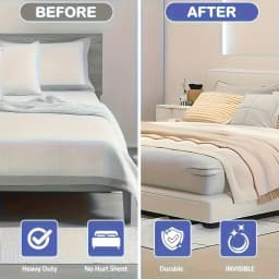 Bed Sheet Holder with Lock Strip, Anti-Slip Mattress Fastener, Safety Grip Bed Protector, Easy Install, Durable PVC Material
