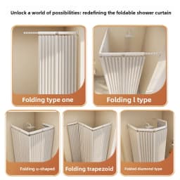 Hidden Folding Curtain Rod No Punching Bathroom Waterproof Drying Rack Toilet Telescopic Rod Partition Curtain Shower  Curtain