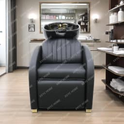 Hair salon semi-reclining shampoo chair flush bed Barber shop multi-functional flush shampoo bed