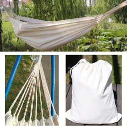 Goodwin Cotton Hammock, Brazilian Double Hammock, Soft Comfortable Fabric Canvas Hammock for Patio, Porch, Garden and Backyard