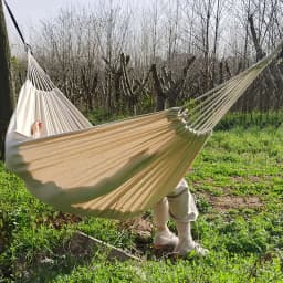 Goodwin Cotton Hammock, Brazilian Double Hammock, Soft Comfortable Fabric Canvas Hammock for Patio, Porch, Garden and Backyard