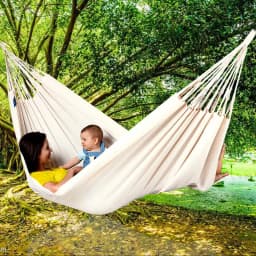 Goodwin Cotton Hammock, Brazilian Double Hammock, Soft Comfortable Fabric Canvas Hammock for Patio, Porch, Garden and Backyard