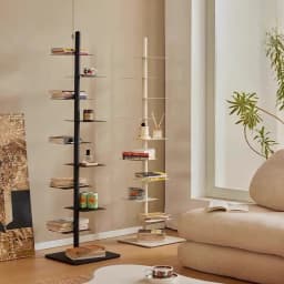 Creative Rotating Metal Bookcase Multi-Tier Corner Shelf Organizer Space Saving Standing Storage Rack for Living Room Bookshelf