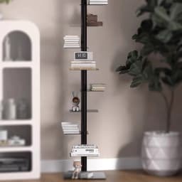 Creative Rotating Metal Bookcase Multi-Tier Corner Shelf Organizer Space Saving Standing Storage Rack for Living Room Bookshelf
