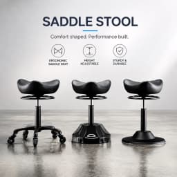 Professional Salon Swivel Chair with 360° Silent Casters, SGS-Certified Gas Lift, Adjustable Height & Reinforced Steel Base