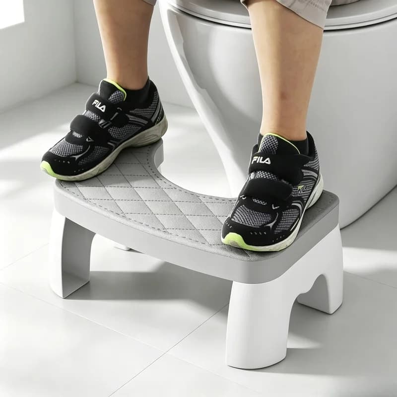 Anti-Slip Toilet Step Stool, Comfort Squat Posture Footrest, Sturdy Portable Bathroom Stool for Adults & Kids