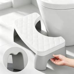 Anti-Slip Toilet Step Stool, Comfort Squat Posture Footrest, Sturdy Portable Bathroom Stool for Adults & Kids