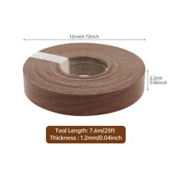 Width 7/8 inch Length 10 Ft / 25 Ft / 50 Ft Dark Wood Grain Hot Melt Adhesive PVC Edge Banding for Plywood Table / Cabinet