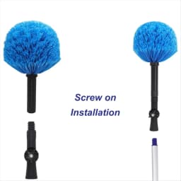 Soft Bristles Twist-on Cobweb Duster Head, for Outdoor & Indoor Cleaning, Fits Standard 3/4 Inch Threaded Poles