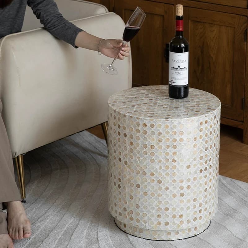 Nordic Furniture,Creative Shell Tea Table,Living Room Side Table,Cylindrical Display Stand,Luxury Display Stand,Art Storage Desk