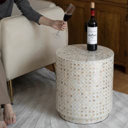 Nordic Furniture,Creative Shell Tea Table,Living Room Side Table,Cylindrical Display Stand,Luxury Display Stand,Art Storage Desk