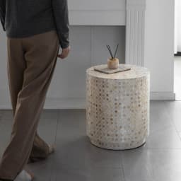 Nordic Furniture,Creative Shell Tea Table,Living Room Side Table,Cylindrical Display Stand,Luxury Display Stand,Art Storage Desk