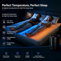 CAT-8Smart Water Circulation Cooling Mattress Cover, Zoned Dual Side Temperature Control for Deep Sleep, Cooling & Heating Temp