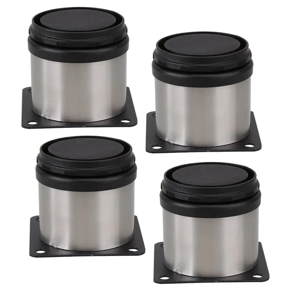 4pcs Stainless Steel 50x50mm Thicken Adjustable Furniture Legs Table Bed Sofa Cabinet Feet Foot Legs with Mounting Screws