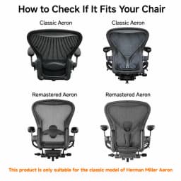 Herman Miller Aeron Classic Lumbar Support Pad Replacement Black/Gray Size A/B/C Office Chair Back Support Cushion
