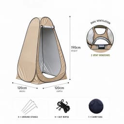 Pop Up Shower Tent Portable Privacy Tent Outdoor Camping Toilet Changing Room Waterproof Foldable Shelter With Carry Bag