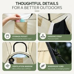 Pop Up Shower Tent Portable Privacy Tent Outdoor Camping Toilet Changing Room Waterproof Foldable Shelter With Carry Bag