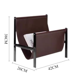 Leather Magazine Rack Metal Floor Multipurpose Book Newspaper Holder Creative Luxury Storage Shelf Home Organizer Racks Decor