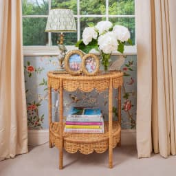 Creative Rattan Side Table Modern Farmhouse Balcony Coffee Tables Double-layered Console Table Japanese Living Room Furniture