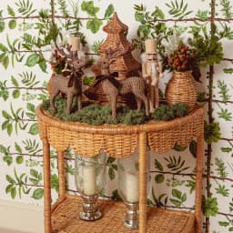 Creative Rattan Side Table Modern Farmhouse Balcony Coffee Tables Double-layered Console Table Japanese Living Room Furniture