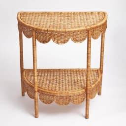 Creative Rattan Side Table Modern Farmhouse Balcony Coffee Tables Double-layered Console Table Japanese Living Room Furniture