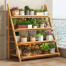 Flower Rack New Balcony Multi-layer Indoor Floor-to-ceiling Flower Pot Rack Green Basket Hanging Orchid Living Room Ladder Rack