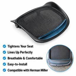 Herman Miller Aeron Classic & Remastered Seat Foam Pad Insert Replacement, Black Cushion Pad Size B/C Office Chair Accessory