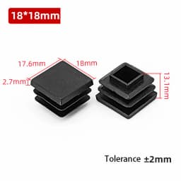 1~100Pcs Square Plastic End Caps Black Tube Pipe Plug Bung Stopper Assorted Sizes 10x10mm-120x120mm for Chair Legs Furniture DIY