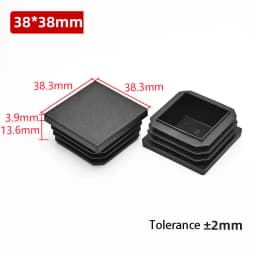 1~100Pcs Square Plastic End Caps Black Tube Pipe Plug Bung Stopper Assorted Sizes 10x10mm-120x120mm for Chair Legs Furniture DIY