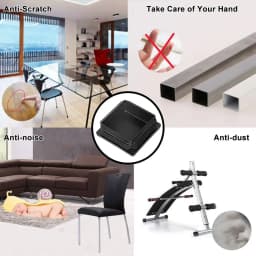 1~100Pcs Square Plastic End Caps Black Tube Pipe Plug Bung Stopper Assorted Sizes 10x10mm-120x120mm for Chair Legs Furniture DIY